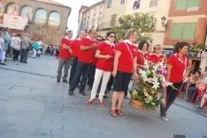 La ofrenda de flores el viernes en Ágreda. / SN