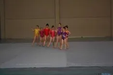 Las gimnastas en la exhibición