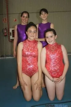 Las gimnastas en la exhibición