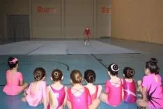 Las gimnastas en la exhibición