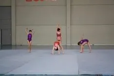 Las gimnastas en la exhibición