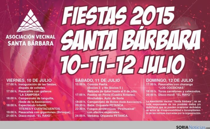 El programa de las fiestas.