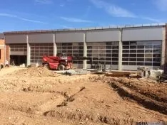 Estado actual de las obras del Polideportivo de la Juventud. Ayto