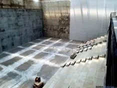 Estado actual de las obras del Polideportivo de la Juventud. Ayto