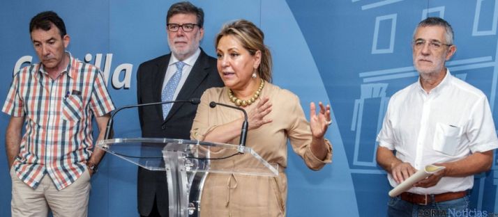 Hernández (izda.), Aparicio, Valdeón y Prieto este jueves. / Jta.