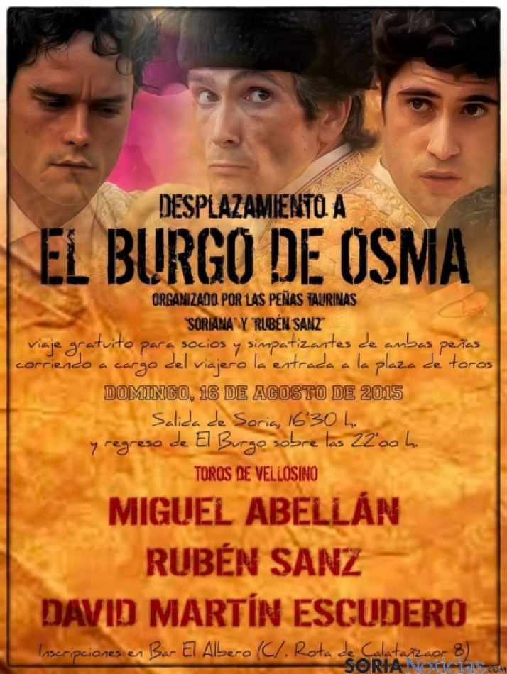 Cartel del desplazamiento a El Burgo de Osma