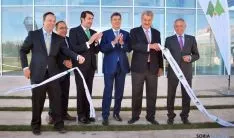 Imagen de la inaguración de la factoría en el polígono industrial de Almazán. / SN