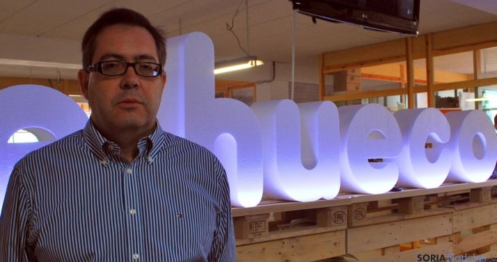 César Palacios este jueves en El Hueco./SN