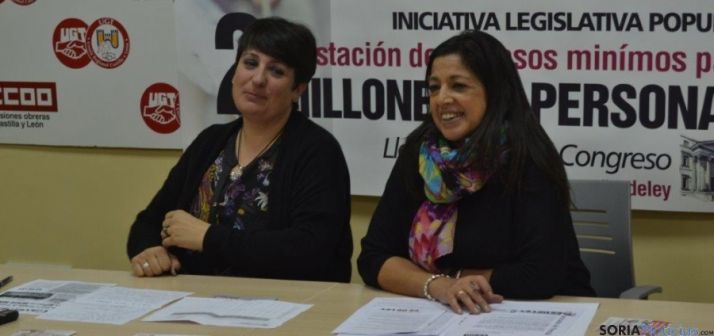 Ana Romero, de CCOO, y Marisa Ajenjo, de UGT