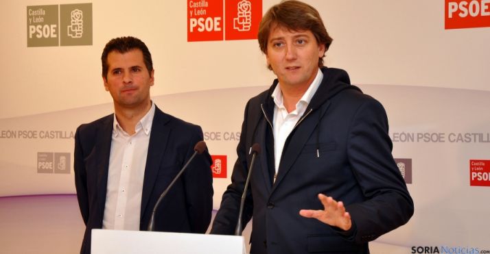 Mínguez, (dcha.) y Tudanca, este jueves en Valladolid. / PSOE