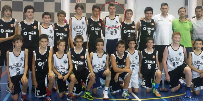 El jugador, marcado en un círculo.