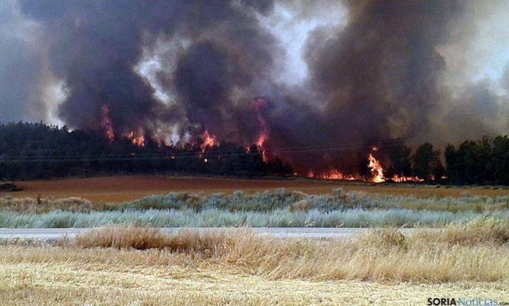 Imagen del incendio, el más grave del verano en la provincia. / SN