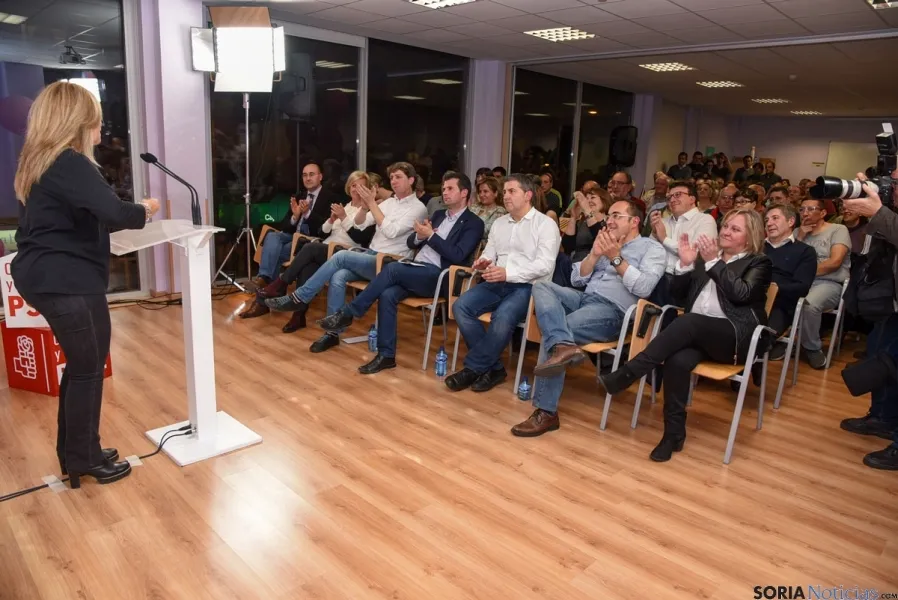 Imagen del mitin del PSOE este miércoles en Soria./SN