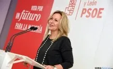 Trinidad Jiménez, este miércoles en Soria./SN
