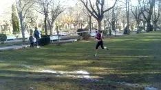Imagen de la jornada de atletismo este domingo en la Alameda Cervantes. / SN