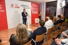 Imagen del mitin del PSOE este miércoles en Soria.