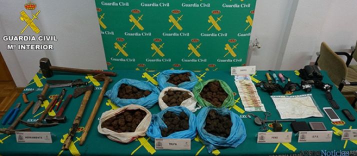 Trufa negra recuperada por la Guardia Civil.
