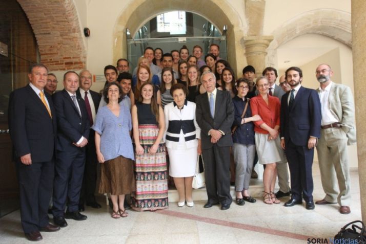 Los Duques de Soria, en un acto de la fundación que lleva su nombre.