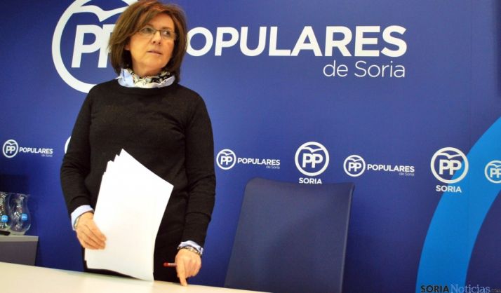 La presidenta del PP soriano, Marimar Angulo este viernes. / SN