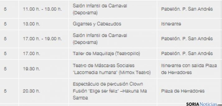 Programa de este viernes