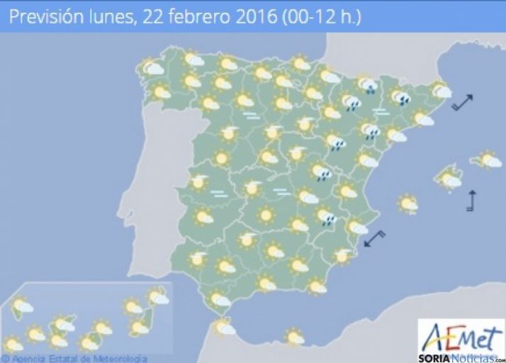 Nubes medias y altas con poco riesgo de precipitaciones