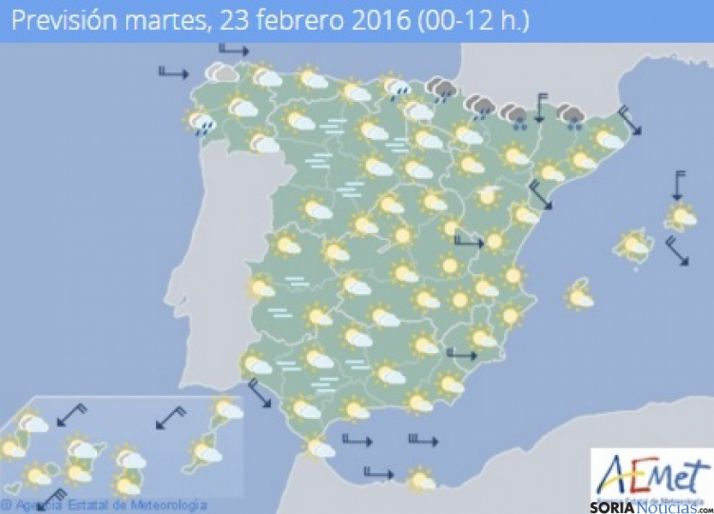 Intervalos nubosos con máximas entre 9 y 13 grados este martes