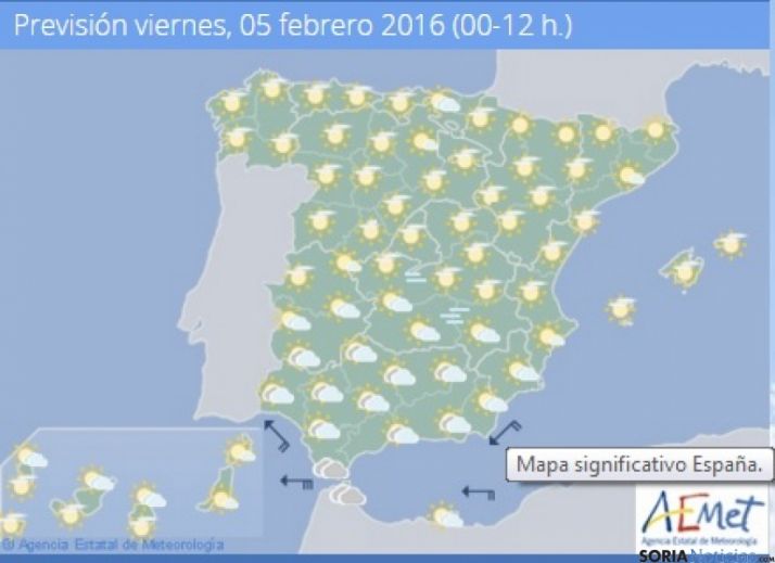 Poco nuboso con heladas de madrugada