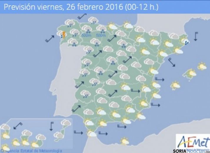 Nevadas al final de este viernes