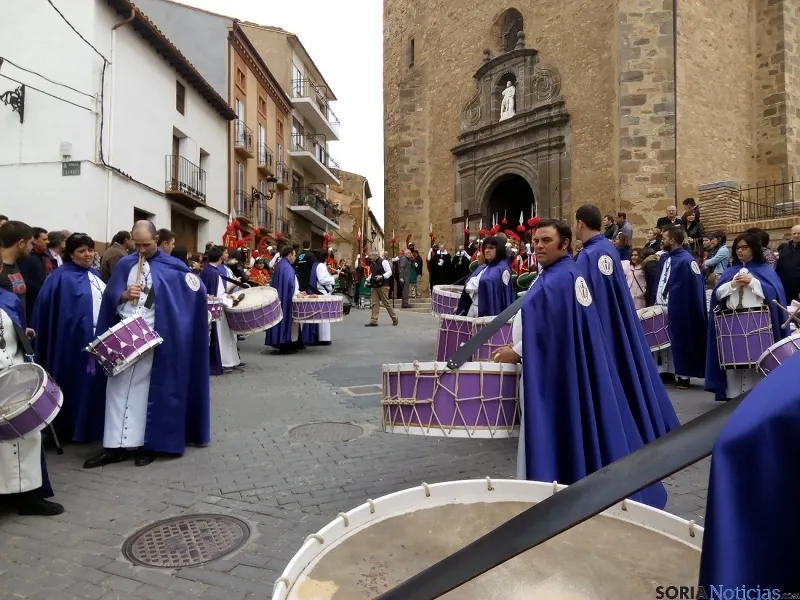 Imagen de la procesión de las Siete Palabras este Viernes Santo en Ágreda. / SN