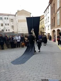 Imagen de la procesión de las Siete Palabras este Viernes Santo en Ágreda. / SN