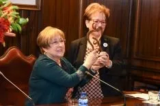Homenaje público a Eloísa Álvarez, primera alcaldesa de Soria. /Ana Isla