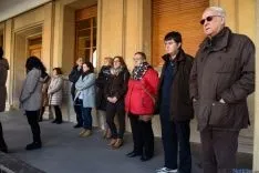 Minuto de silencio en el Ayuntamiento de Soria. /Ana Isla