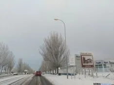 Aspecto de la entrada a Soria esta mañana