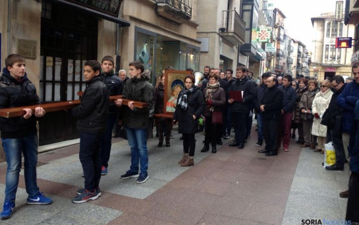 Una de las estaciones del Vía Crucis.