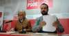 María Irigoyen y Ángel Hernández, este lunes en la sede del PSOE. / SN