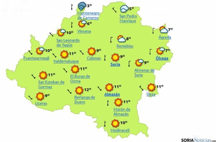 Mapa del tiempo hoy./eltiempo.es 