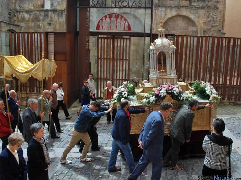 Una imagen de la procesión del Corpus este domingo en Soria. / SN