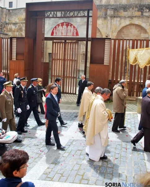 Una imagen de la procesión del Corpus este domingo en Soria. / SN
