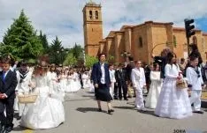 Una imagen de la procesión del Corpus este domingo en Soria. / SN