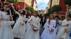 Una imagen de la procesión del Corpus este domingo en Soria. / SN