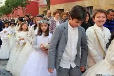 Una imagen de la procesión del Corpus este domingo en Soria. / SN