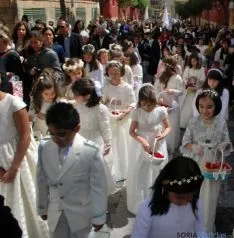 Una imagen de la procesión del Corpus este domingo en Soria. / SN