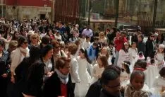 Una imagen de la procesión del Corpus este domingo en Soria. / SN