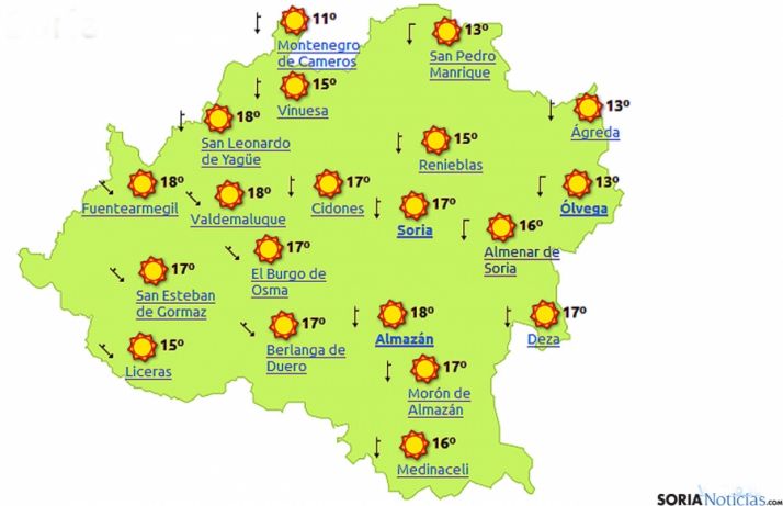 Previsiones a las 15.00 h./eltiemp.es