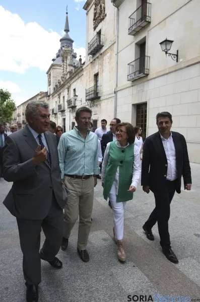 Imagen de la visita del ministro de Justicia este lunes en El Burgo./SN