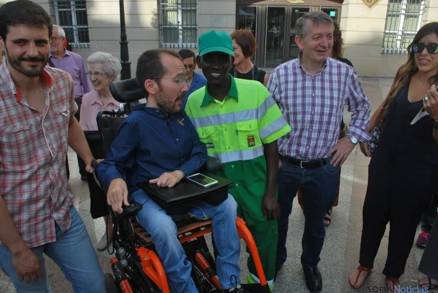 Pablo Echenique, en su visita a Soria esta tarde. / SN