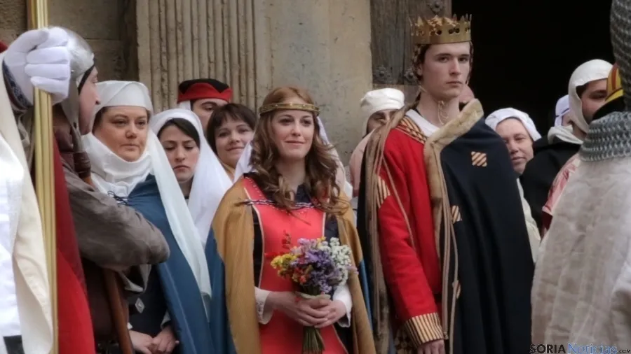 Recreación medieval en Ágreda por los deposorios de Jaime I y Leonor./ Archivo