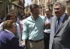 Imagen de la visita del ministro de Justicia este lunes en El Burgo./SN