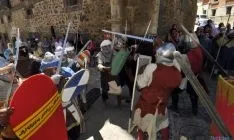 Recreación medieval en Ágreda por los deposorios de Jaime I y Leonor./ Archivo
