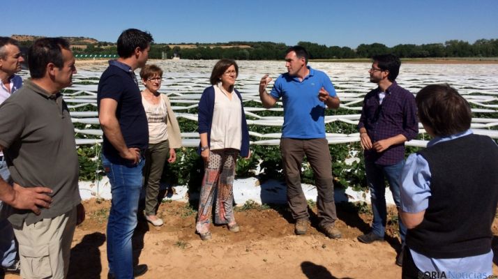 Angulo, (ctro.) este martes en Olmillos.